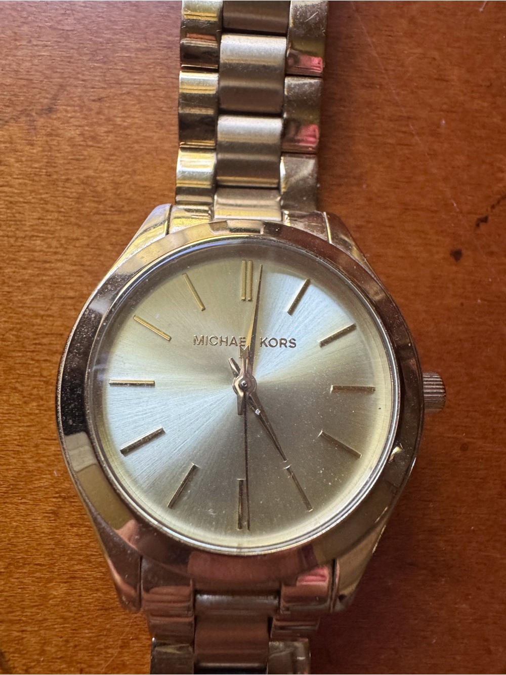 Michael Kors Gold Tone Bracelet Watch with Sunray Dial